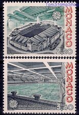 Monaco 1987 Calcio Sport Stadio/Piscina Edifici Moderni Europa 2v MNH