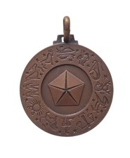 *HH* Medaglia Amuleto Ciondolo Segni Zodiacali Zodiaco Oroscopo Portafortuna 
