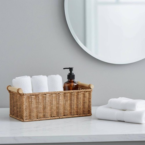 Cesto rettangolare rattan - cesto,