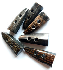 Bottoni di cinghiale 40 mm vero corno marrone scuro per maglieria costume loden