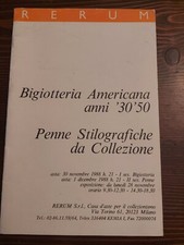 CATALOGO ASTE RERUM - BIGIOTTERIA AMERICANA ANNI '30 '50 - STILOGRAFICHE - 1988