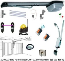 KIT BASCULANTE 100 KG AUTOMATISMO ARCHETTO MOTORE ELETTRICO 2 RAD FOTOC FARO 