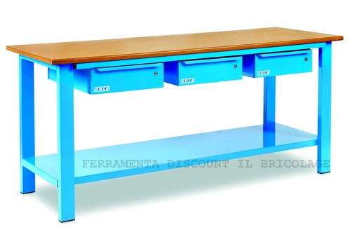 Banco lavoro con cassetti - banco, 3