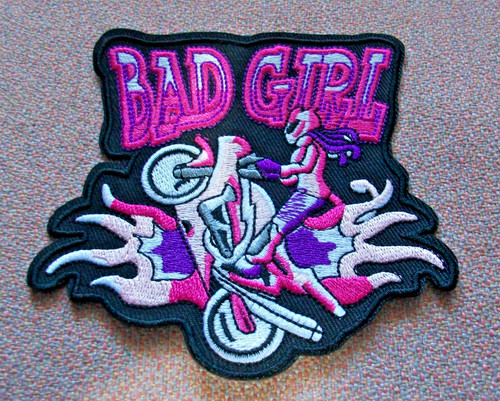 Embroidered bad girl bike - girl,