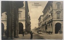 °° cartolina d'epoca BOLOGNA Via Indipendenza Irnerio dei Mille TRAM carrozza °°