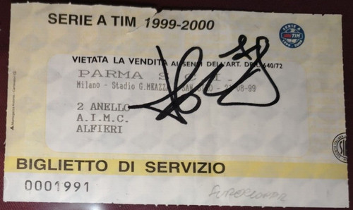 Biglietto milan autografato - biglietto,