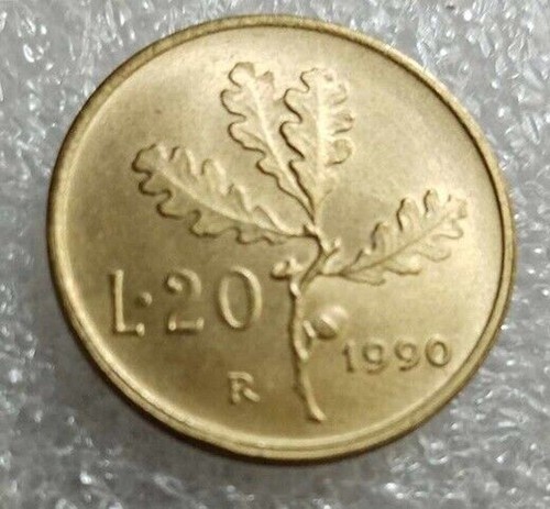Moneta lire ramo - 20, quercia