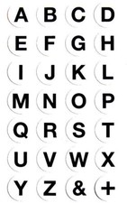 18mm Nero Lettere su Bianco