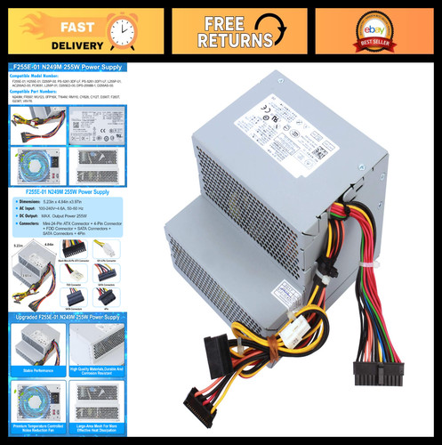Alimentatore 255w ricambio - 255w, per