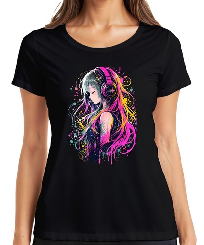 Anime ragazza cuffie - cuffie, musica