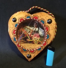 Carretto Siciliano in Miniatura in Teca di Legno e Vetro da Appendere Vintage 