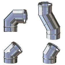Curva Canna Fumaria Raccordo Acciaio Inox Uscita Fumi