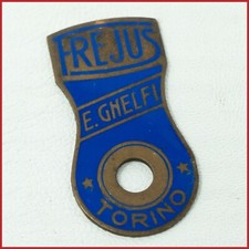 FREJUS GHELFI METALLO SMALTATO DISTINTIVO VINTAGE BACCHETTA BICI BICICLETTA VECCHIO SMALTO ANNI 30
