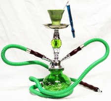Narghilè 30 cm 2 tubi con 8 carboncini e 10 beccucci . shisha