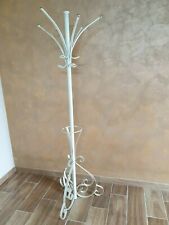 Appendiabiti in ferro battuto da terra avorio decorato oro