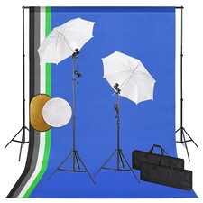 Kit Studio Fotografico con Luci Ombrelli Fondale e Riflettore vidaXL