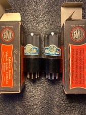 1950/s 2 x matched 6n7gt 6n7 6h7c fivre bleu label nos nib new tube rohre vacuum