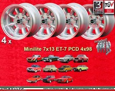 4 Cerchi+Bulloni Fiat Minilite