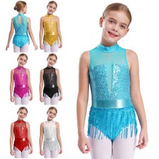 Body ragazza UK rumba body nappa vestito latino unitard pagliaccetti pattinaggio