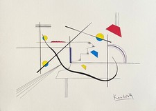 Wassily Kandinsky Litografia 1962 originale Mourlot firmata op  certificata