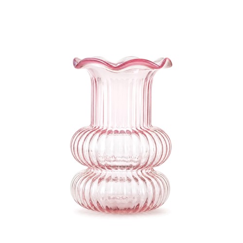 Vaso arredo vetro rosa - , 23