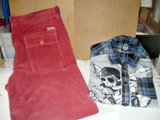 ABBIGLIAMENTO UOMO set PANTALONE WAMPUM/CAMICIA SCORPION BAY  tg.56/XXL  AFFARE!