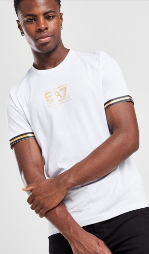 Shirt bianca con logo - t-shirt, oro
