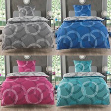 Biancheria da letto cotone 135x200 / 155x220 cerchi copriletto reversibile Renforce