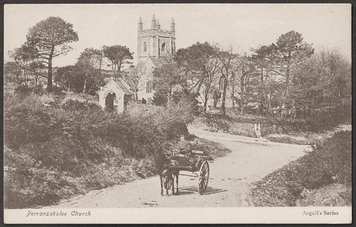 Perranzabuloe church postcard - perranzabuloe,