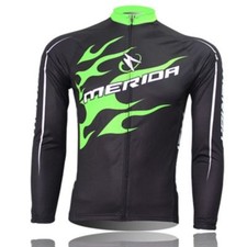 Maglia manica lunga uomo MERIDA Green Fire ciclismo bici bicicletta ciclismo shirt top