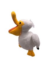 Peluche Pupazzo Stoffa Animale Pellicano Bianco Uccello D'Acqua 17 CM