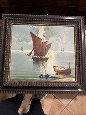 Dipinto Antico Olio Su Tavola