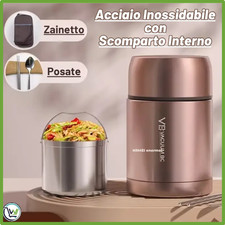 Thermos/Scaldavivande 1200ml–Portapranzo Inox 316/Ermetico/Posate/Pranzo Caldo