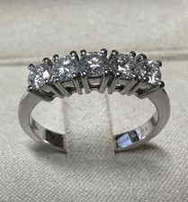 ANELLO FEDINA IN ORO BIANCO 18 kt. CON CINQUE DIAMANTI NATURALI ct. 0,71