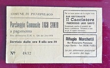biglietto parcheggio comunale lago santo pievelago 1978