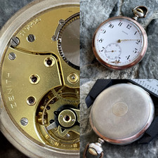 ✩ Antico orologio da tasca ZENITH [argento 0,800] vecchio 15 gioielli