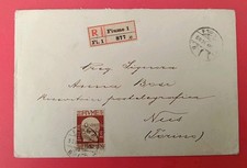 Antica busta storia postale Fiume Governo Provvisorio D'Annunzio viag. anni 1920