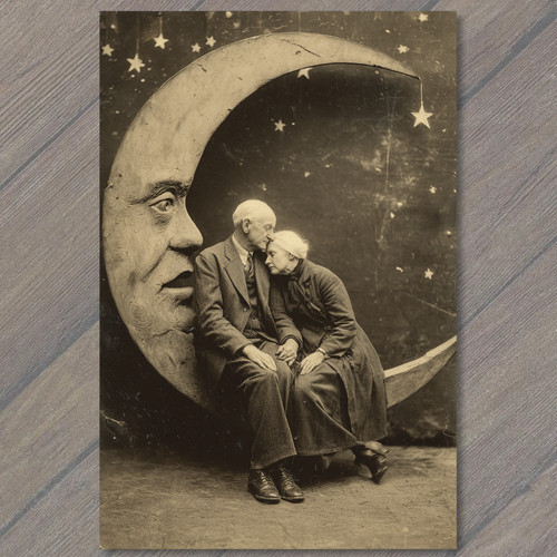 Sticker elderly couple resting - sticker,