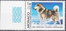 Monaco 1983 Alaskan Malamute, cani, animali domestici, natura, MNH/1