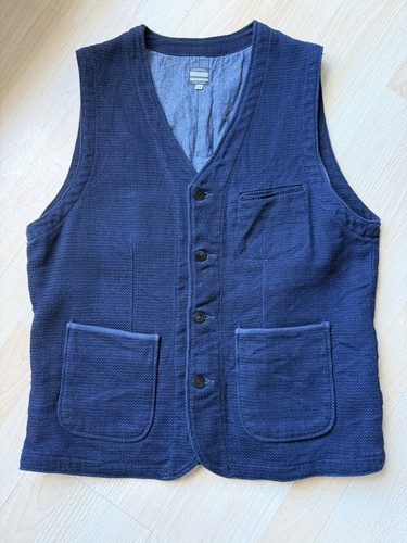 Gilet momotaro jeans indigo - gilet,