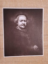 Rembrandt van Rijn Pittore Olandese Maestro del Chiaroscuro Incisione del 1888