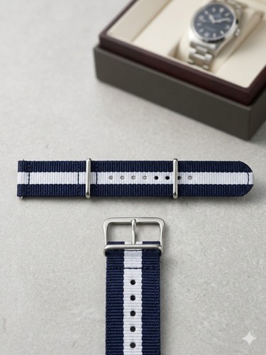 Cinturino nato 22mm nylon - cinturino, blu