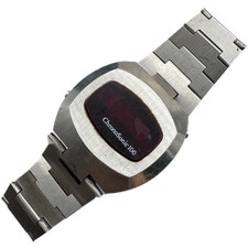 Orologio da polso vintage ChronaSonic100 Time Computer uomo digitale LED acciaio giapponese