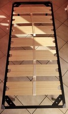 RETE LETTO SINGOLA 80X190 ALTA 35 CM A DOGHE STRETTE IN LEGNO 4 PIEDI ORTOPEDICA