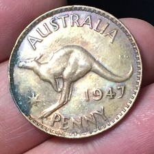AUSTRALIA MONETA HALF PENNY 1947 CIRCOLATA GIORGIO VI