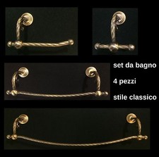 Set porta rotolo gancio accappatoio tovaglia accessori bagno classico bronzo oro