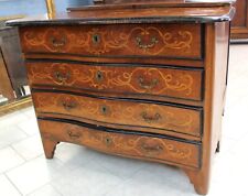 Comò '700 in noce Piemonte intarsiato in acero fronte 133 cm ebanizzature