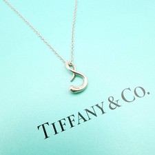 RARA Collana Tiffany & Co. Lettera S SV925 Argento Ciondolo Iniziale Autentica Ottima