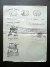 Fattura Premiata Fabbrica Cagliumi Dionigio Modena Caseificio Mastelli 1892