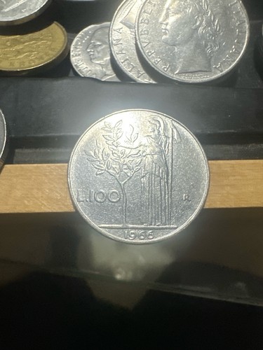 100 lire 1966 minerva - lire, "minerva"
